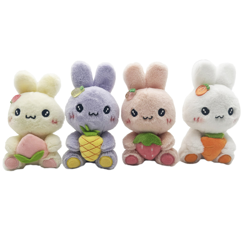 Image CLIPPIES - Peluches lapin porte-clés pour sac à dos - Collection Fruits / 18 mcx sur chaîne